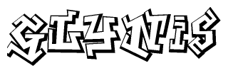 The clipart image features a stylized text in a graffiti font that reads Glynis.