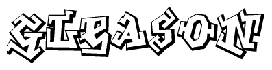 The clipart image features a stylized text in a graffiti font that reads Gleason.