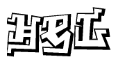 The clipart image features a stylized text in a graffiti font that reads Hel.