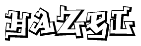 The clipart image features a stylized text in a graffiti font that reads Hazel.