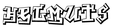 The clipart image features a stylized text in a graffiti font that reads Helmuts.