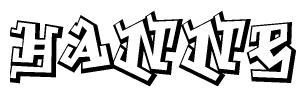 The clipart image features a stylized text in a graffiti font that reads Hanne.