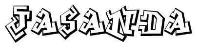 The clipart image features a stylized text in a graffiti font that reads Jasanda.
