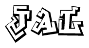 The clipart image features a stylized text in a graffiti font that reads Jal.