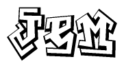 The clipart image features a stylized text in a graffiti font that reads Jem.