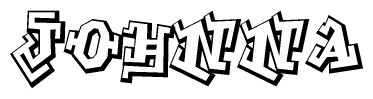 The clipart image features a stylized text in a graffiti font that reads Johnna.