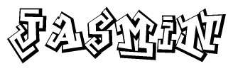 The clipart image features a stylized text in a graffiti font that reads Jasmin.