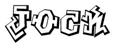 The clipart image depicts the word Jock in a style reminiscent of graffiti. The letters are drawn in a bold, block-like script with sharp angles and a three-dimensional appearance.