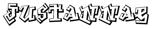 The clipart image features a stylized text in a graffiti font that reads Justannae.
