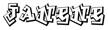 The clipart image features a stylized text in a graffiti font that reads Janene.