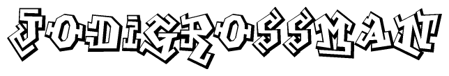 The clipart image features a stylized text in a graffiti font that reads Jodigrossman.