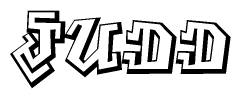 The clipart image features a stylized text in a graffiti font that reads Judd.
