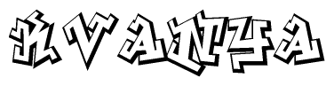 The clipart image features a stylized text in a graffiti font that reads Kvanya.