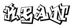 The clipart image features a stylized text in a graffiti font that reads Kean.