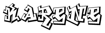 The clipart image features a stylized text in a graffiti font that reads Karene.