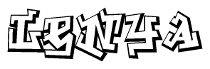 The clipart image features a stylized text in a graffiti font that reads Lenya.
