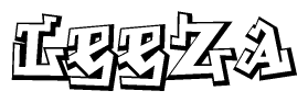 The clipart image features a stylized text in a graffiti font that reads Leeza.