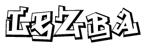 The clipart image features a stylized text in a graffiti font that reads Lezba.
