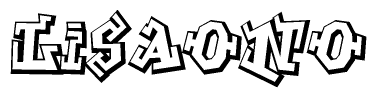 The clipart image features a stylized text in a graffiti font that reads Lisaono.