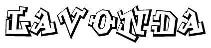 The clipart image features a stylized text in a graffiti font that reads Lavonda.