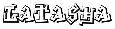 The clipart image features a stylized text in a graffiti font that reads Latasha.