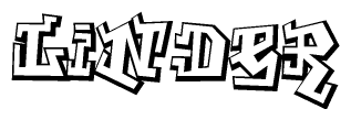 The clipart image features a stylized text in a graffiti font that reads Linder.
