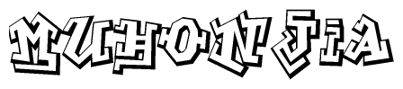 The clipart image features a stylized text in a graffiti font that reads Muhonjia.