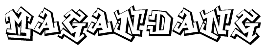 The clipart image features a stylized text in a graffiti font that reads Magandang.