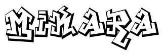 The clipart image features a stylized text in a graffiti font that reads Mikara.