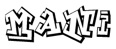 The clipart image features a stylized text in a graffiti font that reads Mani.