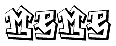 The clipart image features a stylized text in a graffiti font that reads Meme.