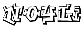 The clipart image features a stylized text in a graffiti font that reads Noyli.