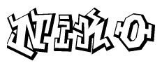 The clipart image features a stylized text in a graffiti font that reads Niko.