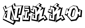 The clipart image features a stylized text in a graffiti font that reads Nikko.