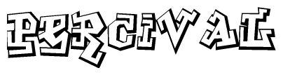 The clipart image features a stylized text in a graffiti font that reads Percival.