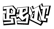 The clipart image features a stylized text in a graffiti font that reads Pen.
