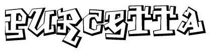 The clipart image features a stylized text in a graffiti font that reads Purcetta.