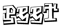 The clipart image features a stylized text in a graffiti font that reads Peet.
