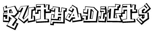 The clipart image features a stylized text in a graffiti font that reads Ruthadilts.