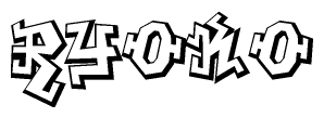 The clipart image features a stylized text in a graffiti font that reads Ryoko.