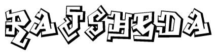 The clipart image features a stylized text in a graffiti font that reads Rajsheda.