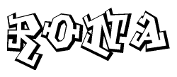 The clipart image features a stylized text in a graffiti font that reads Rona.