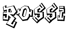 The clipart image features a stylized text in a graffiti font that reads Rossi.