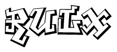 The clipart image features a stylized text in a graffiti font that reads Rulx.