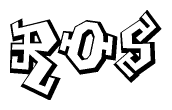 The clipart image features a stylized text in a graffiti font that reads Ros.