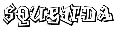 The clipart image features a stylized text in a graffiti font that reads Squenda.