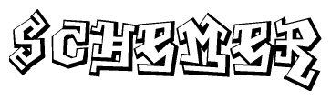 The clipart image features a stylized text in a graffiti font that reads Schemer.