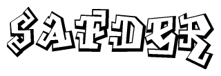 The clipart image features a stylized text in a graffiti font that reads Safder.