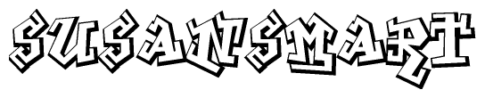 The clipart image features a stylized text in a graffiti font that reads Susansmart.