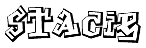 The clipart image features a stylized text in a graffiti font that reads Stacie.